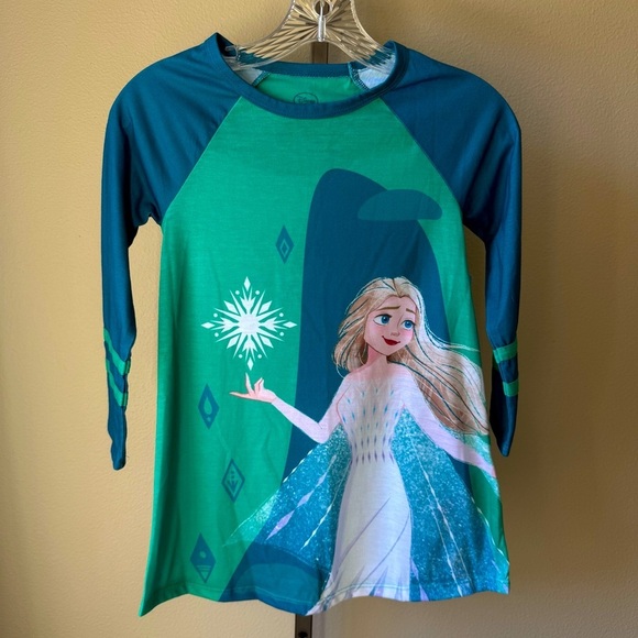 Disney Elsa Frozen crew neck long sleeve night shirt size 5/6 NWT - Picture 3 of 8